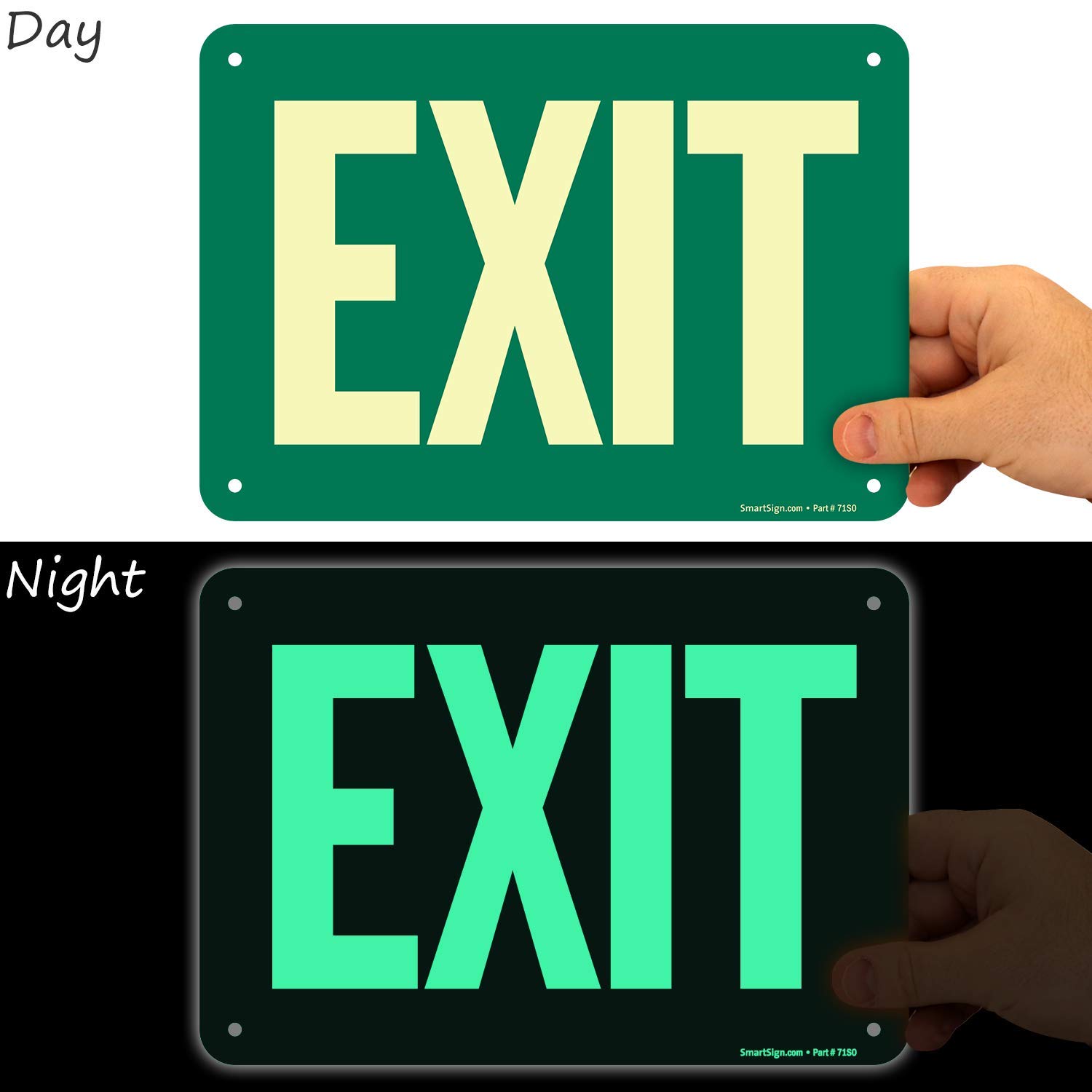 EXITサイン Hard-Wired Exit Sign - Steel with Red Letters H-1665 - Uline